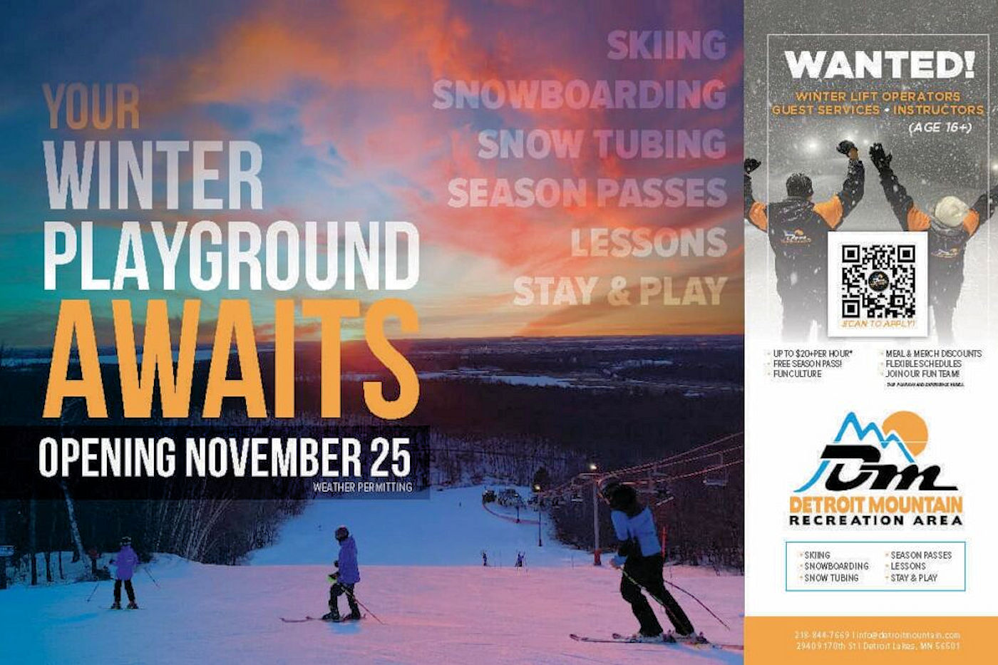 Detroit Mountain Winter Season Opening Day - Detroit Lakes Event Calendar