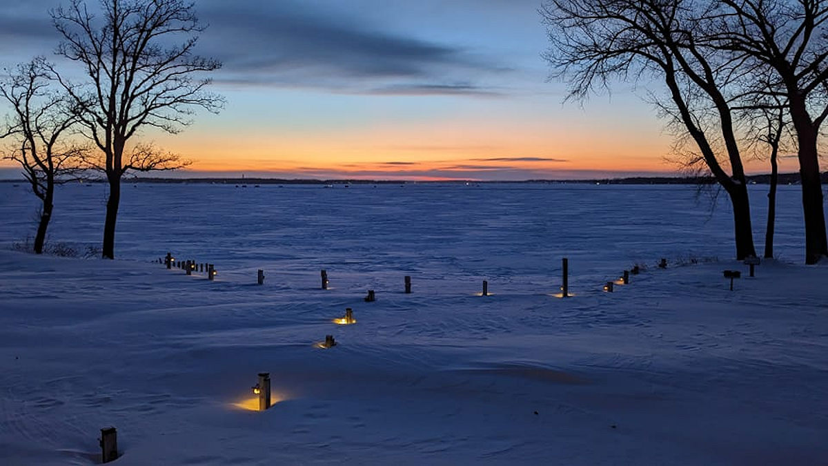 January 29, 2023 Big Detroit Lake Sunset at The Lodge on Lake Detroit