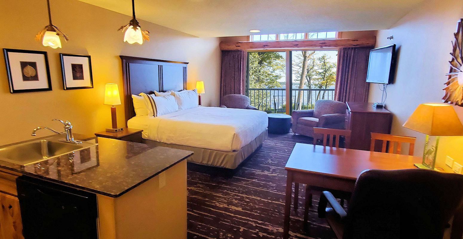 Beautiful lake views from your room or suite at The Lodge on Lake Detroit