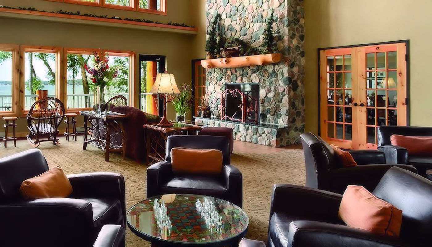The Lodge on Lake Detroit Fireside Lobby The Lodge on Lake Detroit Fireside Lobby